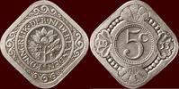 Koninkrijk der Nederlanden 5 Cents NEDERLAND (NETHERLANDS, KINGDOM) - WILHELMINA, 1890-1948 - -