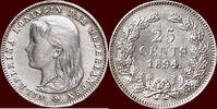 Koninkrijk der Nederlanden 25 Cents NEDERLAND (NETHERLANDS, KINGDOM) - WILHELMINA, 1890-1948 - 1894/1 -