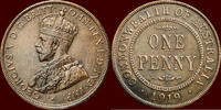 1 Penny AUSTRALIA - GEORGE V, 1910-1936 - 1919, Melbourne -
