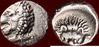 AR Obol CARIA, MYLASA - HYSSALDOMOS, dynast of Mylasa, ca.420-395 BC - -