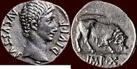 Roman Empire AR Denarius AUGUSTUS, 27 BC - 14 AD - Lugdunum -