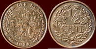 Koninkrijk der Nederlanden ½ Cent NEDERLAND (NETHERLANDS, KINGDOM) - WILHELMINA, 1890-1948 - -