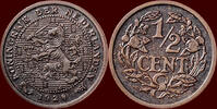 Koninkrijk der Nederlanden ½ Cent NEDERLAND (NETHERLANDS, KINGDOM) - WILHELMINA, 1890-1948 - -