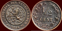 Koninkrijk der Nederlanden ½ Cent NEDERLAND (NETHERLANDS, KINGDOM) - WILLEM III, 1849-1890 - -