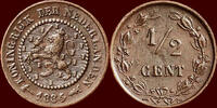 Koninkrijk der Nederlanden ½ Cent NEDERLAND (NETHERLANDS, KINGDOM) - WILLEM III, 1849-1890 - -