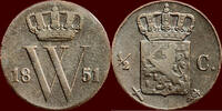Koninkrijk der Nederlanden ½ Cent NEDERLAND (NETHERLANDS, KINGDOM) - WILLEM III, 1849-1890 - -