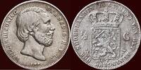 Koninkrijk der Nederlanden ½ Gulden NEDERLAND (NETHERLANDS, KINGDOM) - WILLEM III, 1849-1890 - -