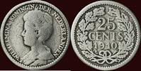 Koninkrijk der Nederlanden 25 Cents NEDERLAND (NETHERLANDS, KINGDOM) - WILHELMINA, 1890-1948 - -