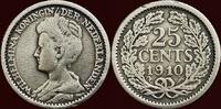 Koninkrijk der Nederlanden 25 Cents NEDERLAND (NETHERLANDS, KINGDOM) - WILHELMINA, 1890-1948 - -