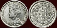 Koninkrijk der Nederlanden 25 Cents NEDERLAND (NETHERLANDS, KINGDOM) - WILHELMINA, 1890-1948 - -