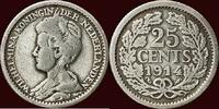 Koninkrijk der Nederlanden 25 Cents NEDERLAND (NETHERLANDS, KINGDOM) - WILHELMINA, 1890-1948 - -