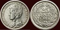 Koninkrijk der Nederlanden 25 Cents NEDERLAND (NETHERLANDS, KINGDOM) - WILHELMINA, 1890-1948 - -