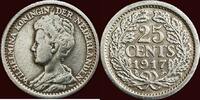 Koninkrijk der Nederlanden 25 Cents NEDERLAND (NETHERLANDS, KINGDOM) - WILHELMINA, 1890-1948 - -