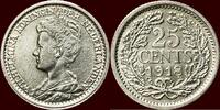 Koninkrijk der Nederlanden 25 Cents NEDERLAND (NETHERLANDS, KINGDOM) - WILHELMINA, 1890-1948 - -
