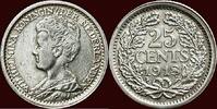 Koninkrijk der Nederlanden 25 Cents NEDERLAND (NETHERLANDS, KINGDOM) - WILHELMINA, 1890-1948 - -