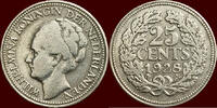 Koninkrijk der Nederlanden 25 Cents NEDERLAND (NETHERLANDS, KINGDOM) - WILHELMINA, 1890-1948 - -
