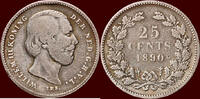 Koninkrijk der Nederlanden 25 Cents NEDERLAND (NETHERLANDS, KINGDOM) - WILLEM III, 1849-1890 - -