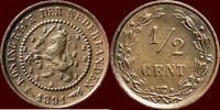 Koninkrijk der Nederlanden ½ Cent NEDERLAND (NETHERLANDS, KINGDOM) - WILHELMINA, 1890-1948 - -
