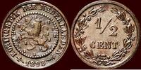 Koninkrijk der Nederlanden ½ Cent NEDERLAND (NETHERLANDS, KINGDOM) - WILHELMINA, 1890-1948 - -