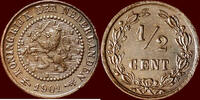 Koninkrijk der Nederlanden ½ Cent NEDERLAND (NETHERLANDS, KINGDOM) - WILHELMINA, 1890-1948 - -