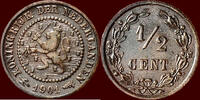 Koninkrijk der Nederlanden ½ Cent NEDERLAND (NETHERLANDS, KINGDOM) - WILHELMINA, 1890-1948 - -