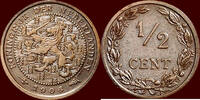Koninkrijk der Nederlanden ½ Cent NEDERLAND (NETHERLANDS, KINGDOM) - WILHELMINA, 1890-1948 - -