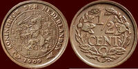 Koninkrijk der Nederlanden ½ Cent NEDERLAND (NETHERLANDS, KINGDOM) - WILHELMINA, 1890-1948 - -