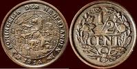 Koninkrijk der Nederlanden ½ Cent NEDERLAND (NETHERLANDS, KINGDOM) - WILHELMINA, 1890-1948 - -
