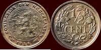 Koninkrijk der Nederlanden ½ Cent NEDERLAND (NETHERLANDS, KINGDOM) - WILHELMINA, 1890-1948 - -