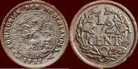 Koninkrijk der Nederlanden ½ Cent NEDERLAND (NETHERLANDS, KINGDOM) - WILHELMINA, 1890-1948 - -