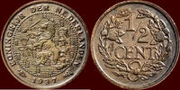 Koninkrijk der Nederlanden ½ Cent NEDERLAND (NETHERLANDS, KINGDOM) - WILHELMINA, 1890-1948 - -