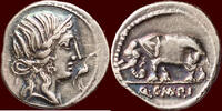 AR Denarius ROMAN REPUBLIC - QUINTUS CAECILIUS METELLUS PIUS - Northern Italian mint -