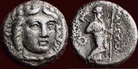 AR Drachm SATRAPS OF CARIA - MAUSSOLLOS, 377-353 BC - Halikarnassos -