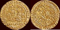 gouden leeuw ZUIDELIJKE NEDERLANDEN (SOUTHERN NETHERLANDS) - GRAAFSCHAP VLAANDEREN - LODEWIJK II VAN MALE, 1346-1384 - Gehelmde z.j. , Gent -