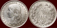 Koninkrijk der Nederlanden 25 Cents NEDERLAND (NETHERLANDS, KINGDOM) - WILHELMINA, 1890-1948 - 1894/1 -
