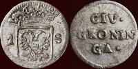 NOORDELIJKE NEDERLANDEN (NETHERLANDS) - REPUBLIEK, 1581-1795 – STAD GRONINGEN – Wapenstuiver -