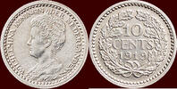 Koninkrijk der Nederlanden 10 Cents NEDERLAND (NETHERLANDS, KINGDOM) - WILHELMINA, 1890-1948 - -