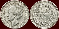 Koninkrijk der Nederlanden 10 Cents NEDERLAND (NETHERLANDS, KINGDOM) - WILHELMINA, 1890-1948 - -