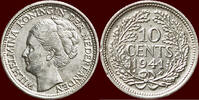 Koninkrijk der Nederlanden 10 Cents NEDERLAND (NETHERLANDS, KINGDOM) - WILHELMINA, 1890-1948 - 1941 P, Philadelphia -