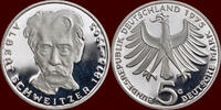 5 Mark GERMANY - BRD -  1975 G, Karlsruhe “Albert Schweitzer” PP