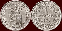 1 Kreuzer GERMANY - HESSEN-DARMSTADT, GROSSHERZOGTUM - LUDWIG III, 1848-1877 - -
