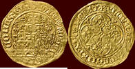 Gouden schild ZUIDELIJKE NEDERLANDEN (SOUTHERN NETHERLANDS) - GRAAFSCHAP VLAANDEREN - LODEWIJK II VAN MALE, 1346-1384 - ¼ Oud met de adelaar -