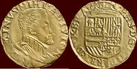 Gouden reaal ZUIDELIJKE NEDERLANDEN (SOUTHERN NETHERLANDS) - HERTOGDOM BRABANT - PHILIPS II, 1555-1598 - ½ z.j. , Antwerpen -