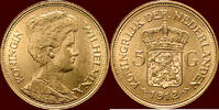 Koninkrijk der Nederlanden 5 Gulden NEDERLAND (NETHERLANDS, KINGDOM) - WILHELMINA, 1890-1948 - -