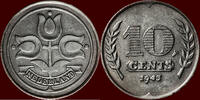 Koninkrijk der Nederlanden 10 Cents NEDERLAND (NETHERLANDS, KINGDOM) - DUITSE BEZETTING (GERMAN OCCUPATION), 1940-1945 - -