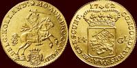Holland 14 gulden NOORDELIJKE NEDERLANDEN (NETHERLANDS) - REPUBLIEK, 1581-1795 - HOLLAND - Gouden rijder of 1762, Dordrecht -