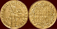 Holland Gouden dukaat NOORDELIJKE NEDERLANDEN (NETHERLANDS) - REPUBLIEK, 1581-1795 - HOLLAND - 1778, Dordrecht -