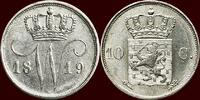 Koninkrijk der Nederlanden 10 Cents NEDERLAND (NETHERLANDS, KINGDOM) - WILLEM I, 1815-1840 - 1819, Utrecht -