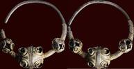 ARCHAEOLOGICAL OBJECT - BYZANTINE - DANUBE AREA - Gilt Silver pair of earrings, ca. 9th / 13th century AD -