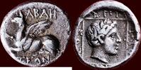 AR Tetrobol THRACE (THRAKIEN), ABDERA - PYTHOKLEOS, magistrate - or Persian Drachm, 328-327 BC -